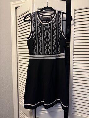 rag & bone Black and White Sleeveless Knit Mini Dress